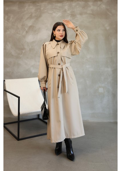 Kadın Balon Kol Uzun Trençkot indirimleri