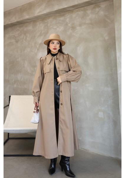 Kadın Balon Kol Uzun Trençkot fiyatları