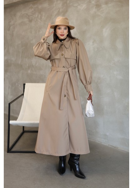 Kadın Balon Kol Uzun Trençkot fırsatları