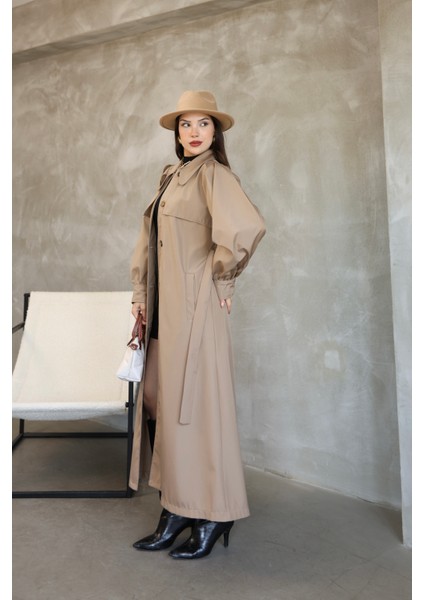 Kadın Balon Kol Uzun Trençkot indirimleri