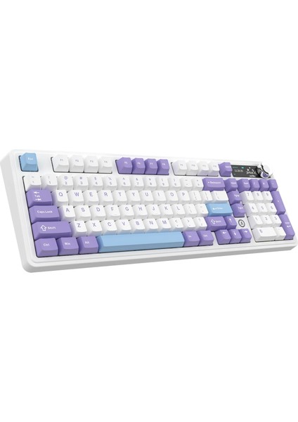 AK980 3 Modlu Hot-Swap Tft Ekranlı Mekanik Oyun KLAVYESI-8.000 Mah Batarya Dinamik Rgb