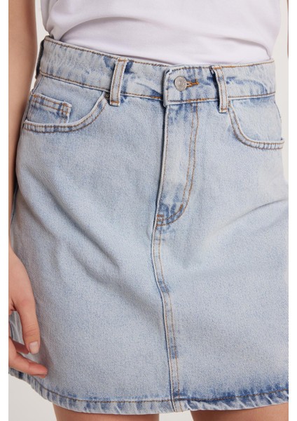 Kadın Slim Fit Dar Kesim Cepli Mini Denim Etek fiyatları