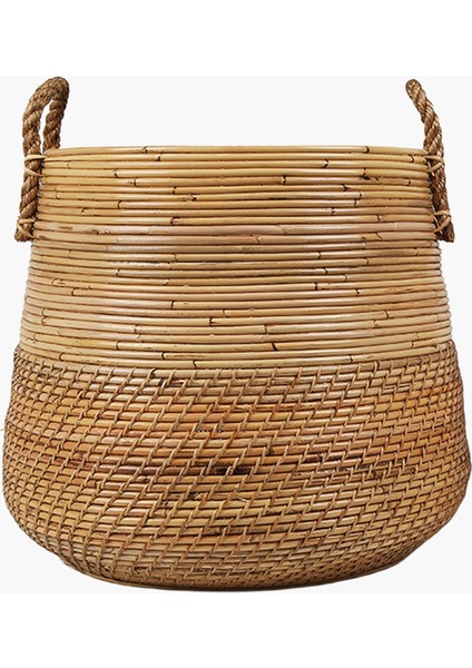 Garlo Kulplu Natural Rattan Sepet