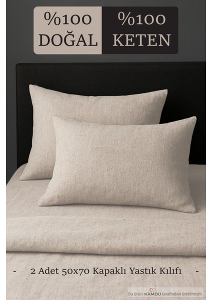2 Adet %100 Doğal Keten Pamuklu Kapaklı Yastık Kılıfı fiyatları