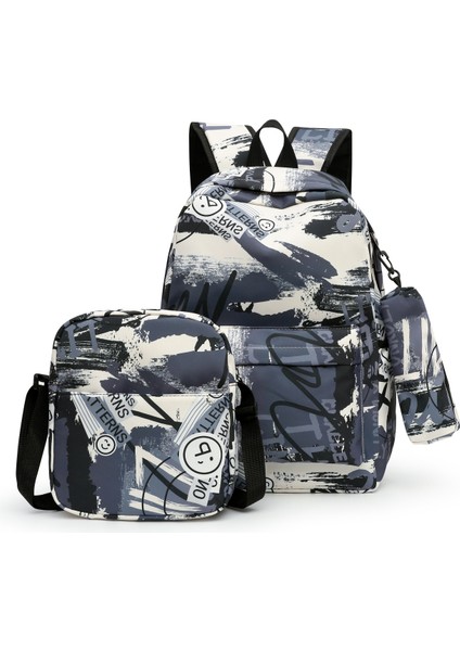 Üç Parçalı Öğrenci Okul Çantası Kampüs Omuz Çantası (Yurt Dışından)