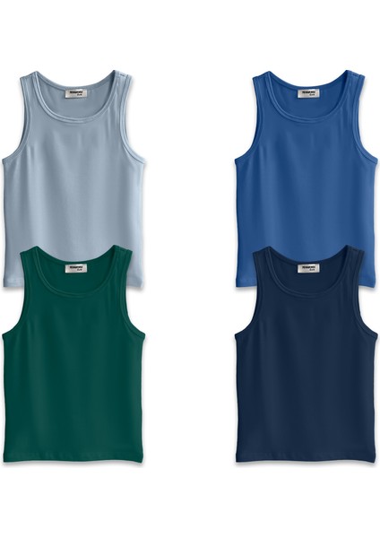 Erkek Çocuk, Pamuklu Boxer&Atlet, Alt-Üst, 4 Çift Takım, gün boyu konfor indirimleri