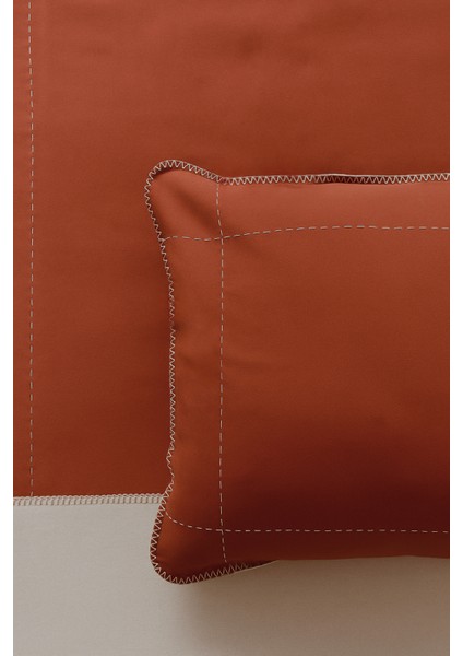 Luna Kiremit Çizgili Çoban Dikişli %100 Pamuklu Tek Kişilik Yatak Örtüsü indirimleri