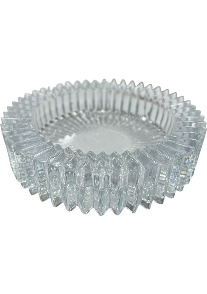 Kristal Yuvarlak Kül Tablası Çap 14 cm Yükseklik 3 cm Şık ve Dayanıklı