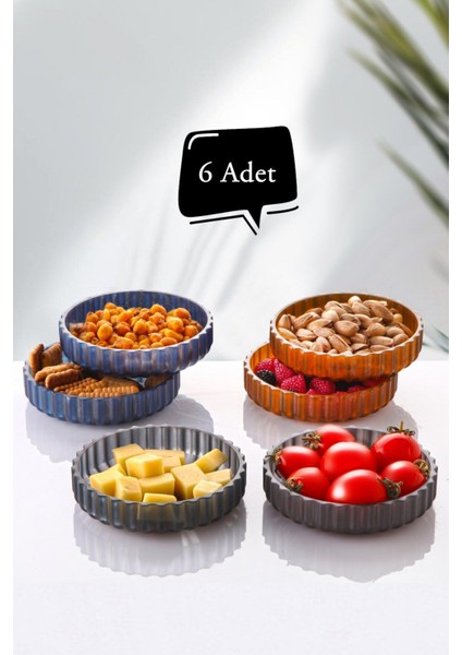 6'lı Kristal Sunum Kasesi, Şeffaf ve Şık Kuruyemişlik Seti