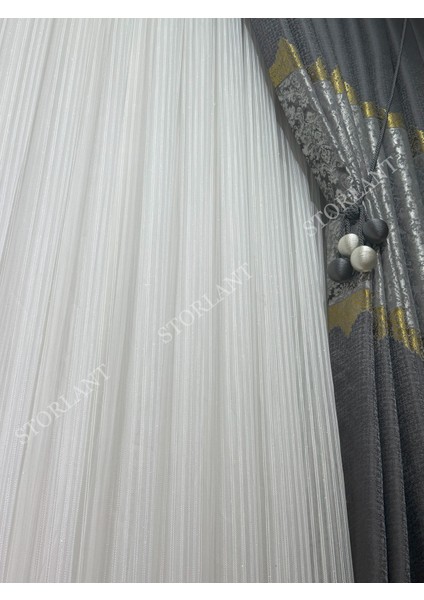 Çift Makarna Burgulu Düz Tül Perde 1/3 Sık Pileli, Ütü Gerektirmez | En Çok Tercih Edilen Model