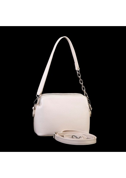 Kadın Omuz ve Çapraz Zincirli ve Uzun Çift Askılı (20X15 Cm) Krem Victoria fiyatları