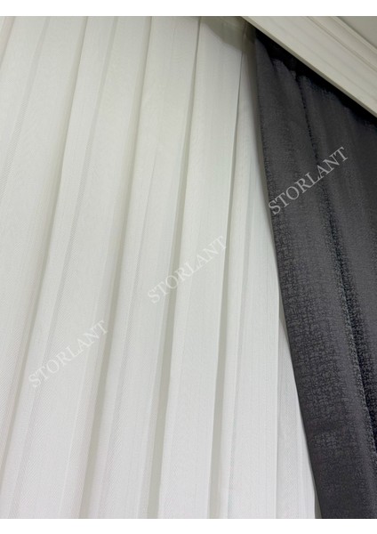 Soft Zigzag Bambu Düz Tül Perde 1/3 Sık Pileli, Ütü Gerektirmez | En Çok Tercih Edilen Model