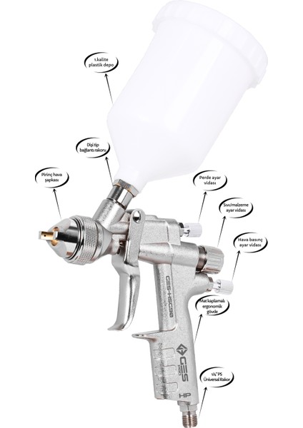 Pro HSG90 (3.0mm) Üstten Depolu Hp Profesyonel Boya Tabancası indirimleri