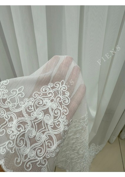 Işlemeli Bambu Etek 1/3 Sık Pileli Ütü Gerektirmez Tül Perde | Her Odaya Uygun, Çok Tercih Edilen modelleri