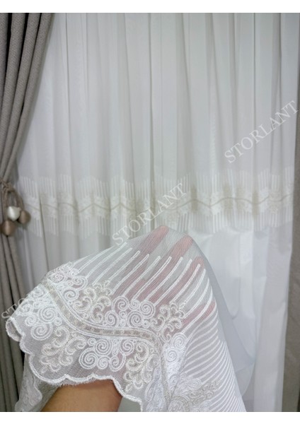 Lina Premium Bambu Gold Tül Perde | Ağır Gramajlı, 1/3 Sık Pileli, Ütü Gerektirmez