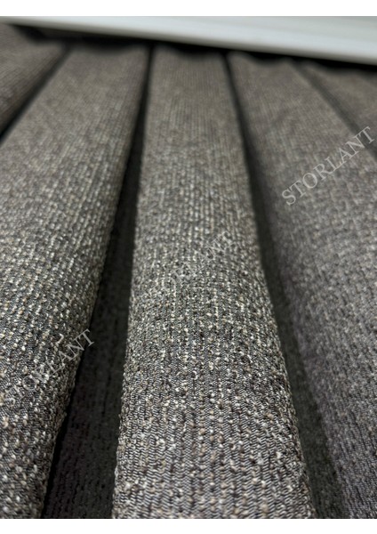 Puffy Gravel Kahve Desenli Keten Fon Perde L Ürün Sık Pile L Aksesuar Hediyeli L Tek Kanat modelleri