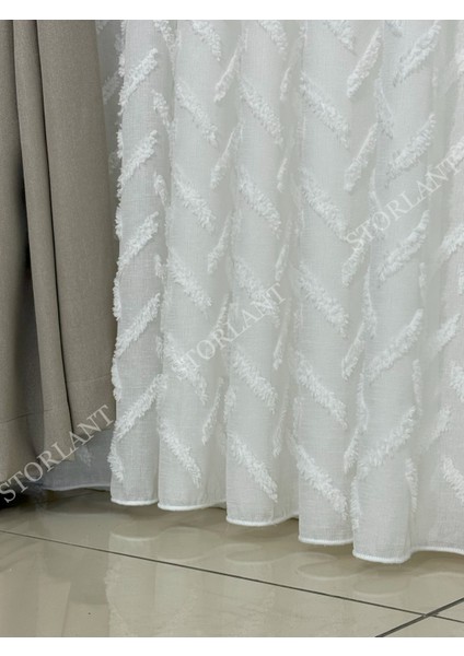 Half Minimalist Keten Tül Perde | Ağır Gramajlı, 1/3 Sık Pileli, Ütü Gerektirmez