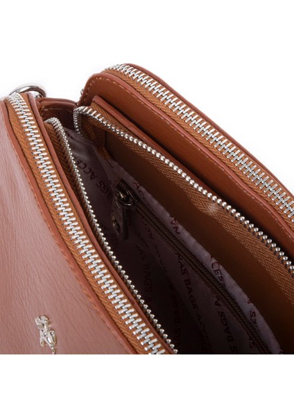 Kadın Omuz ve Çapraz Zincirli ve Uzun Çift Askılı (20X15 Cm) Taba Victoria modelleri