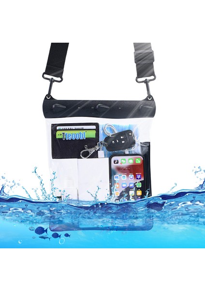 Büyük Kapasiteli Su Geçirmez Telefon Kılıfı Dalış Yüzen Korumalı Omuz Çantası Kılıfı Şeffaf Dokunmatik Ekran Filmi - Beyaz (Yurt Dışından) fiyatları
