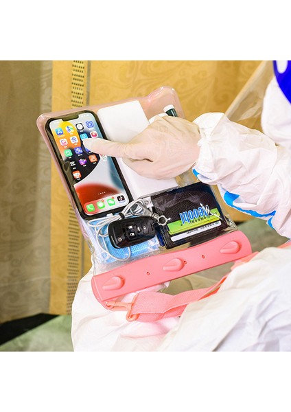 Büyük Kapasiteli Su Geçirmez Telefon Kılıfı Dalış Yüzen Koruma Omuz Çantası Kılıfı Şeffaf Dokunmatik Ekran Filmi - Mavi (Yurt Dışından) modelleri