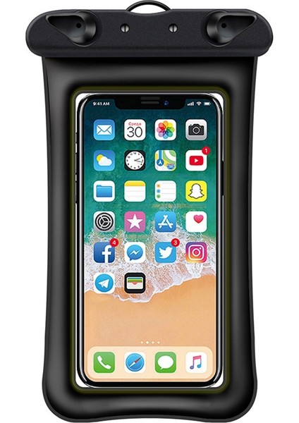 7,2 Inç Altı Cep Telefonu Için Yüzen Hava Yastıklı Su Geçirmez Çanta, Plaj Havuzu Telefon Kuru Çantası ve Askısı - Siyah (Yurt Dışından) fiyatları