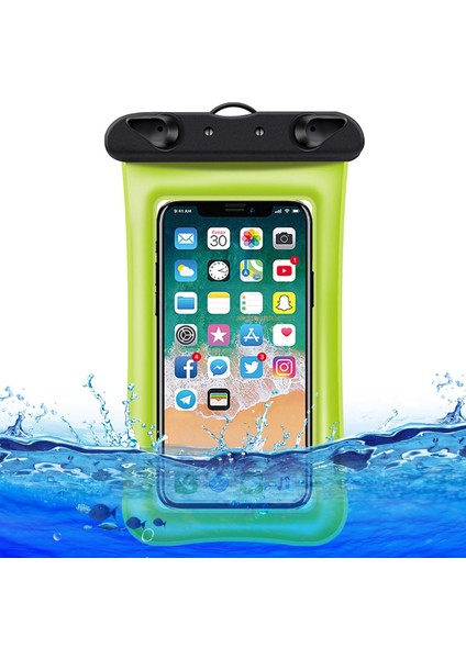 7,2 Inç Altı Cep Telefonu Için Yüzen Hava Yastıklı Su Geçirmez Çanta, Plaj Havuzu Telefonu Kuru Çantası ve Askısı - Yeşil (Yurt Dışından)
