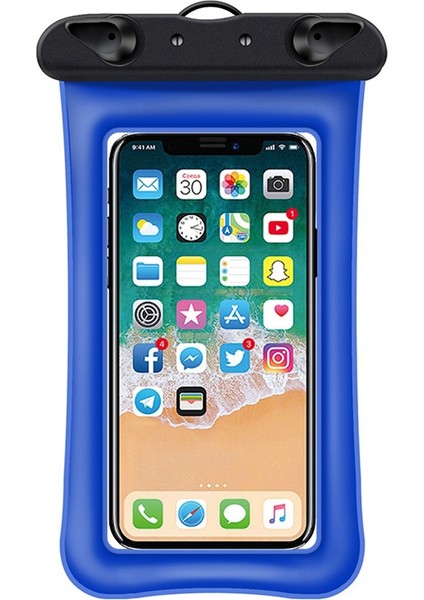 7,2 Inç Altı Cep Telefonu Için Yüzen Hava Yastıklı Su Geçirmez Çanta, Plaj Havuzu Telefon Kuru Çantası ve Askısı - Mavi (Yurt Dışından) fırsatları