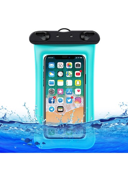 7,2 Inç Altı Cep Telefonu Için Yüzen Hava Yastıklı Su Geçirmez Çanta, Plaj Havuzu Telefon Askılı Kuru Çanta - Göl Mavisi (Yurt Dışından)