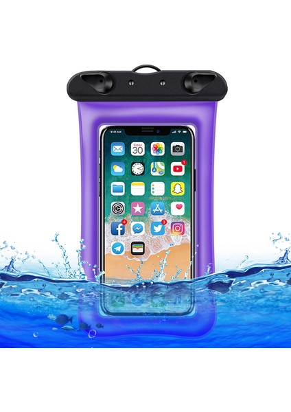 7,2 Inç Altı Cep Telefonu Için Yüzen Hava Yastıklı Su Geçirmez Çanta, Plaj Havuzu Telefon Askılı Kuru Çanta - Mor (Yurt Dışından)