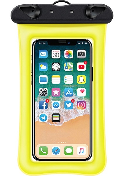 7,2 Inç Altı Cep Telefonu Için Yüzen Hava Yastıklı Su Geçirmez Çanta, Plaj Havuzu Telefon Kuru Çantası ve Askısı - Sarı (Yurt Dışından) fırsatları