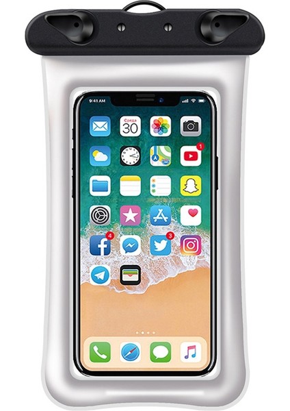 7,2 Inç Altı Cep Telefonu Için Yüzen Hava Yastıklı Su Geçirmez Çanta, Plaj Havuzu Telefon Kuru Çantası ve Askısı - Beyaz (Yurt Dışından) fırsatları