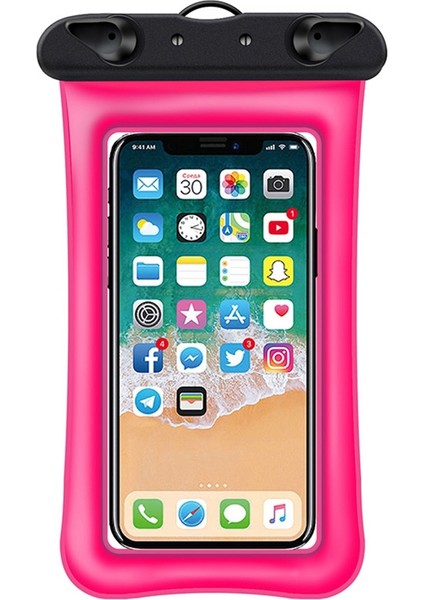 7,2 Inç Altı Cep Telefonu Için Yüzen Hava Yastıklı Su Geçirmez Çanta, Plaj Havuzu Telefonu Kuru Çantası ve Askısı - Pembe (Yurt Dışından) fırsatları