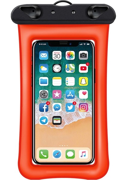 7,2 Inç Altı Cep Telefonu Için Yüzen Hava Yastıklı Su Geçirmez Çanta, Plaj Havuzu Telefonu Kuru Çantası ve Boyun Askısı - Turuncu (Yurt Dışından) fırsatları