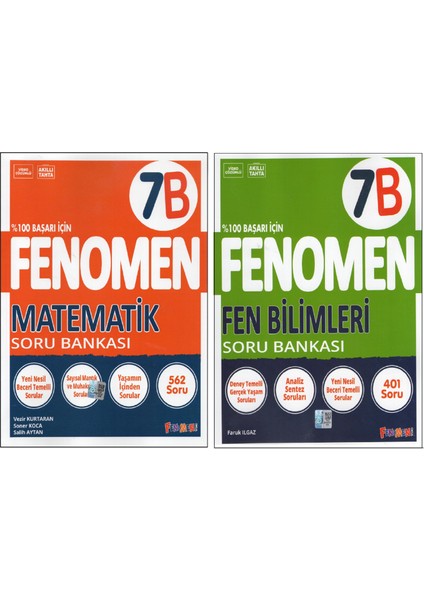 Fenomen Yayıncılık 7.sınıf 7b Matematik+Fen Soru Bankası (2 Kitap)