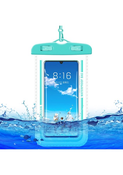 Havuzlar, Plajlar ve Balıkçılık Için 7,2 Inç Altı Cep Telefonu Kuru Çantası - Makaron Mavisi (Yurt Dışından)