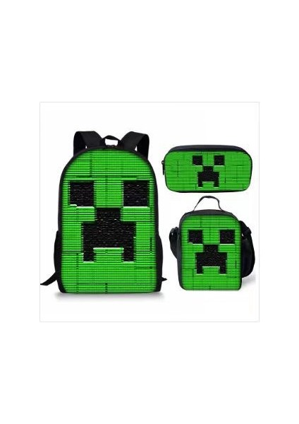 Ilkokul ve Ortaokul Öğrencileri Için My World Game Peripheral 3 Parça Okul Çantası (Yurt Dışından)