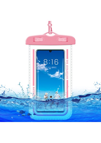 Havuzlar, Plajlar ve Balıkçılık Için 7,2 Inç Altı Cep Telefonu Kuru Çantası - Askılı Pvc Su Geçirmez Çanta - Pembe (Yurt Dışından)