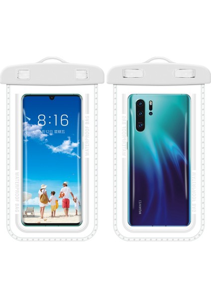 Havuzlar, Plajlar ve Balıkçılık Için 7,2 Inç Altı Cep Telefonu Kuru Çantası - Beyaz - Pvc Su Geçirmez Çanta (Yurt Dışından) indirimleri