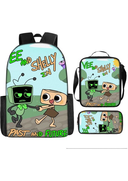 Dandy's World Karikatür Sevimli Omuz Çantası Öğrenci Okul Çantası Üç Parçalı Set (Yurt Dışından)