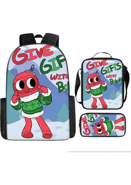 Dandy's World Karikatür Sevimli Omuz Çantası Öğrenci Okul Çantası Üç Parçalı Set (Yurt Dışından)