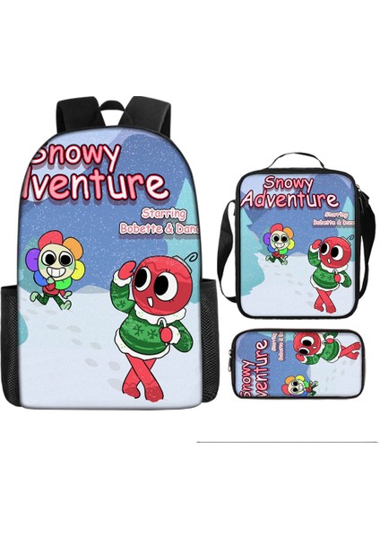 Dandy's World Karikatür Sevimli Omuz Çantası Öğrenci Okul Çantası Üç Parçalı Set (Yurt Dışından)