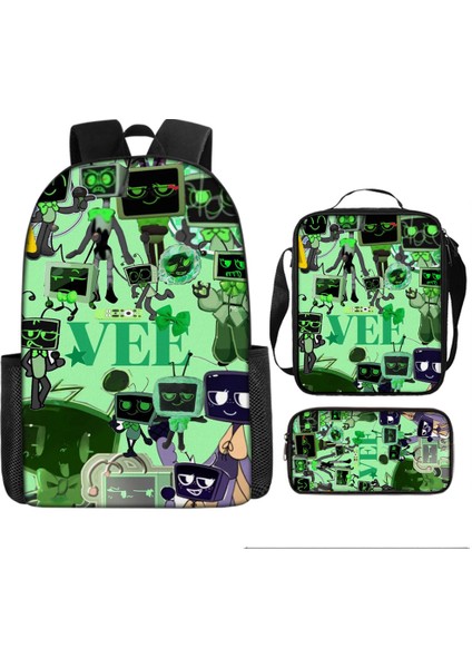 Dandy's World Karikatür Sevimli Omuz Çantası Öğrenci Okul Çantası Üç Parçalı Set (Yurt Dışından)