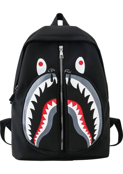 Köpekbalığı Kişilik Graffiti Öğrenci Moda Trend Omuz Çantası (Yurt Dışından)