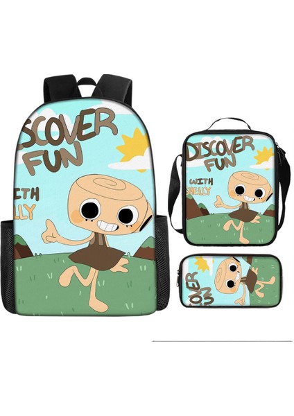 Dandy's World Karikatür Sevimli Omuz Çantası Öğrenci Okul Çantası Üç Parçalı Set (Yurt Dışından)