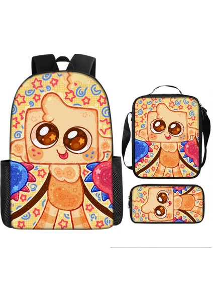 Dandy's World Karikatür Sevimli Omuz Çantası Öğrenci Okul Çantası Üç Parçalı Set (Yurt Dışından)