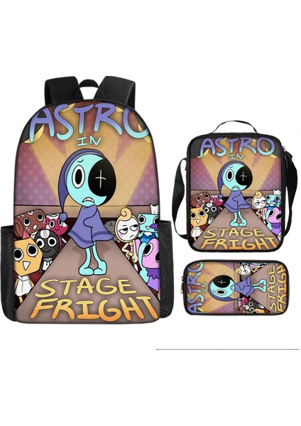 Dandy's World Karikatür Sevimli Omuz Çantası Öğrenci Okul Çantası Üç Parçalı Set (Yurt Dışından)