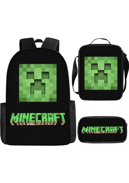 Ilkokul ve Ortaokul Öğrencileri Için My World Game Peripheral 3 Parça Okul Çantası (Yurt Dışından)