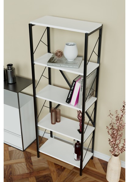 5 Raflı Metal Kitaplık Çok Amaçlı Kütüphane Salon Ofis Evrak Rafları modelleri