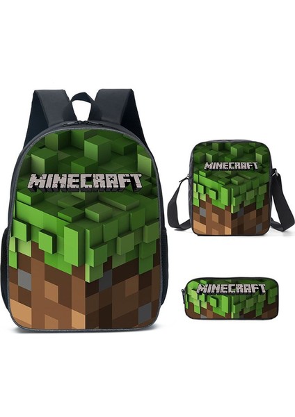 Ilkokul ve Ortaokul Öğrencileri Için My World Game Peripheral 3 Parça Okul Çantası (Yurt Dışından)