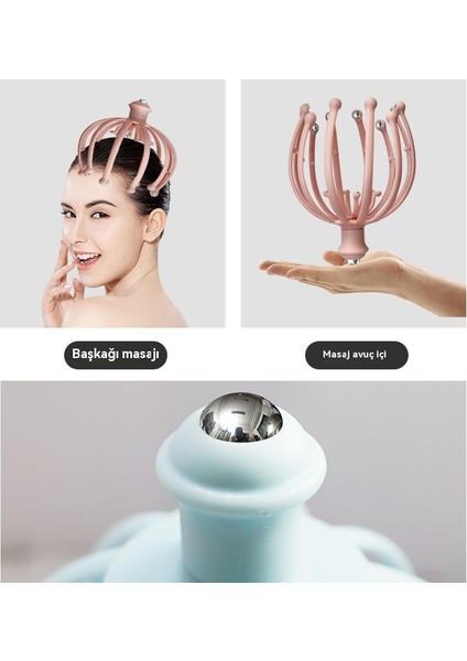 Çok Fonksiyonlu Çıkarılabilir 18 Pençe Çelik Bilyalı Kafa Derisi Tırmalama Kafa Masajı (Yurt Dışından) modelleri